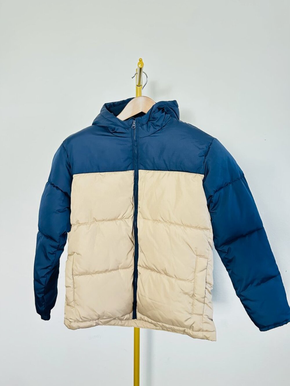 Old Navy Boys Frost Free Puffer Jacket XL 14-16 Hooded Water Resistant Navy